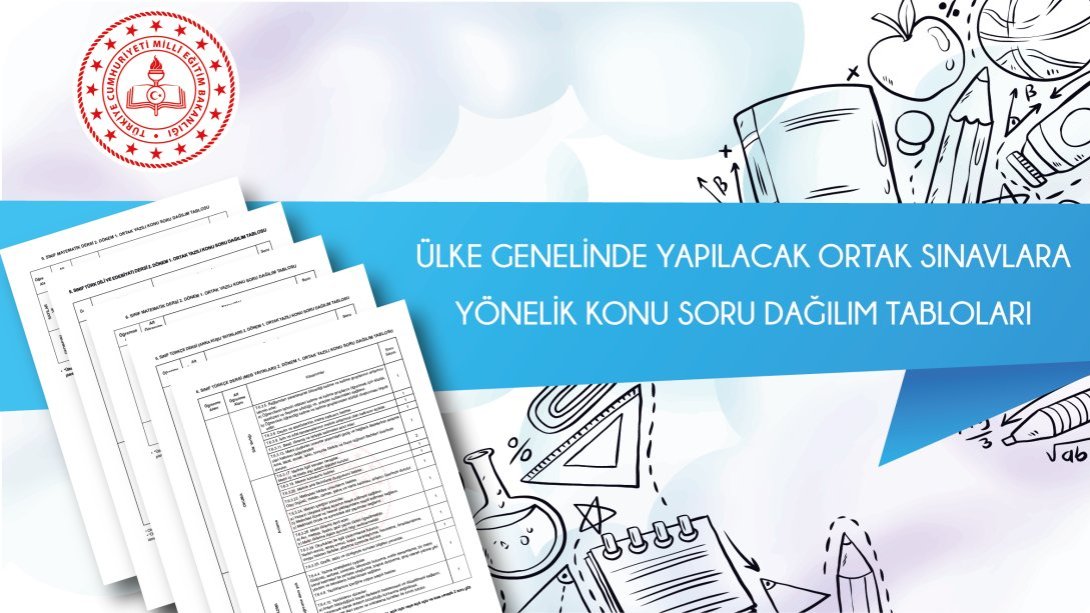 Ülke Genelinde 6 Ve 10. Sınıflar İçin Yapılacak Ortak Sınavlara Yönelik Konu Soru Dağılım Tabloları Yayımlandı